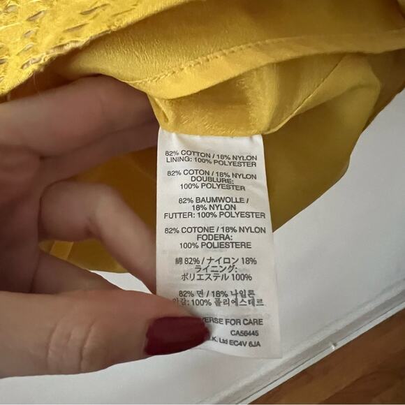 J. Crew Sunflower Yellow Textured Jacquard Eyelet Dress - Picture 6 of 8